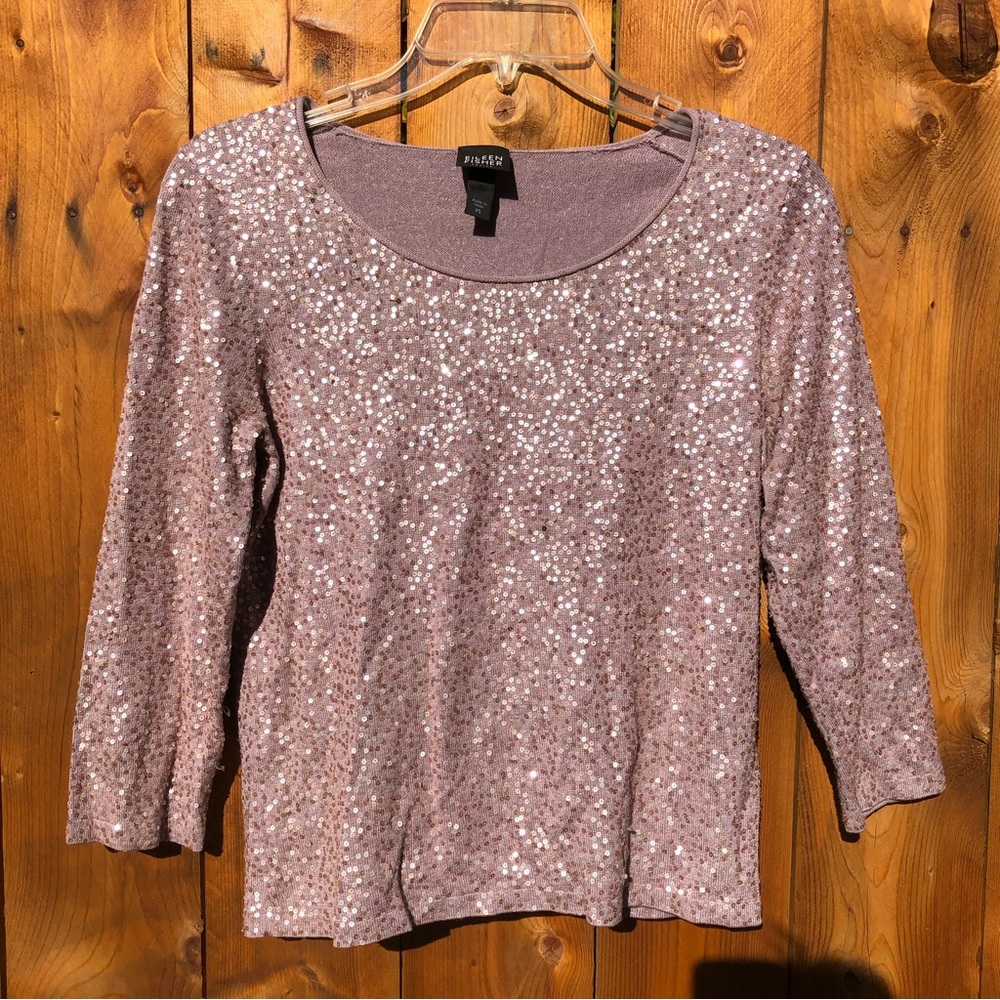 Eileen Fisher Pink Sequins Top